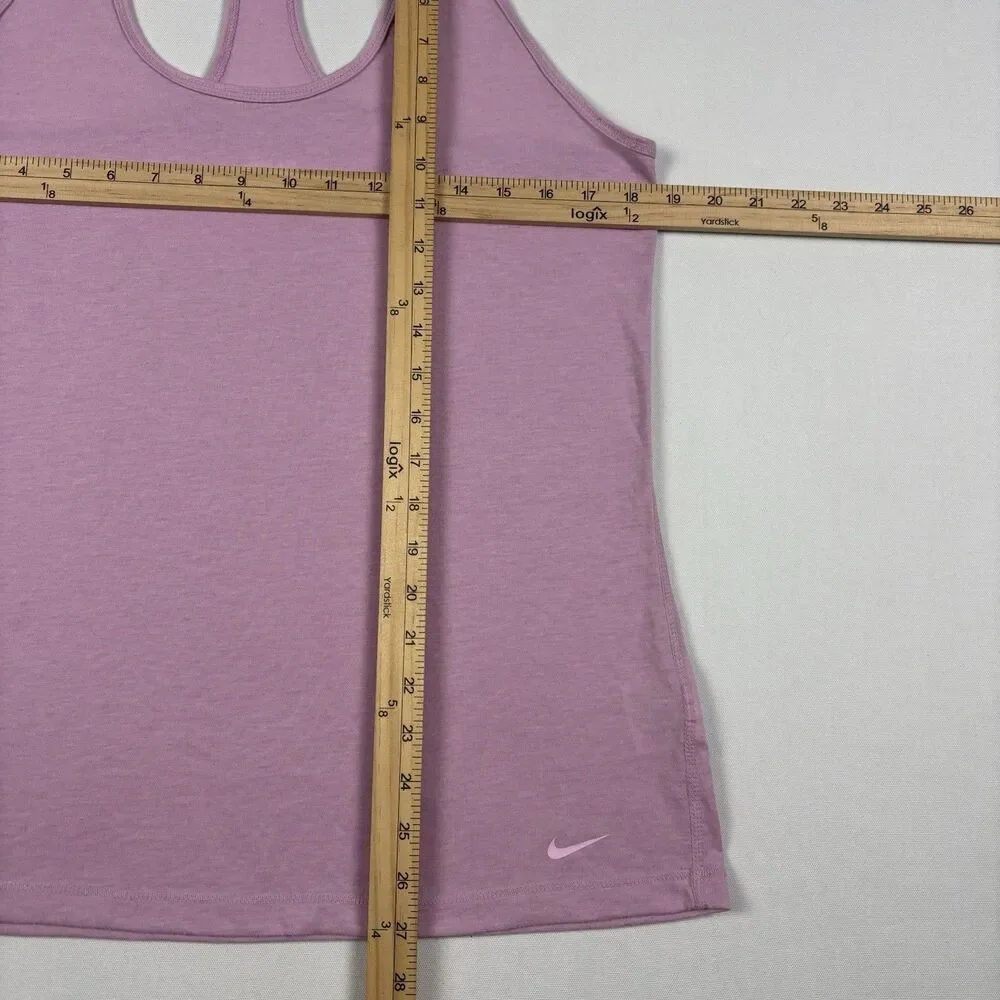 Nike Dri Fit Racerback Training Tank Top Womens L Pink Loose Fit Comfort Stretch
